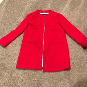 Red Zara coat
